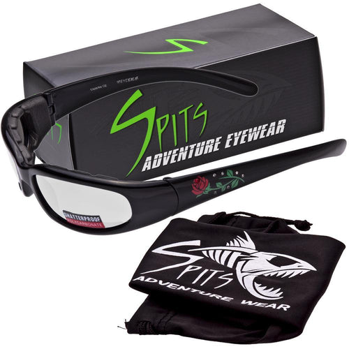 Chicopee foam padded motorcycle sunglasses mirrored lenses by Spits Eyewear