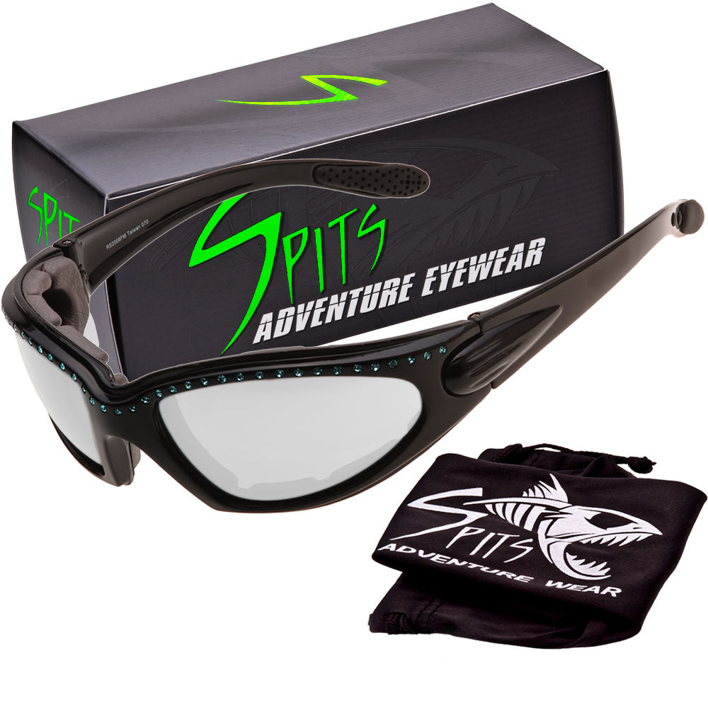 Ignitor Colored Rhinestones Foam Padded Womens Motorcycle Sunglasses