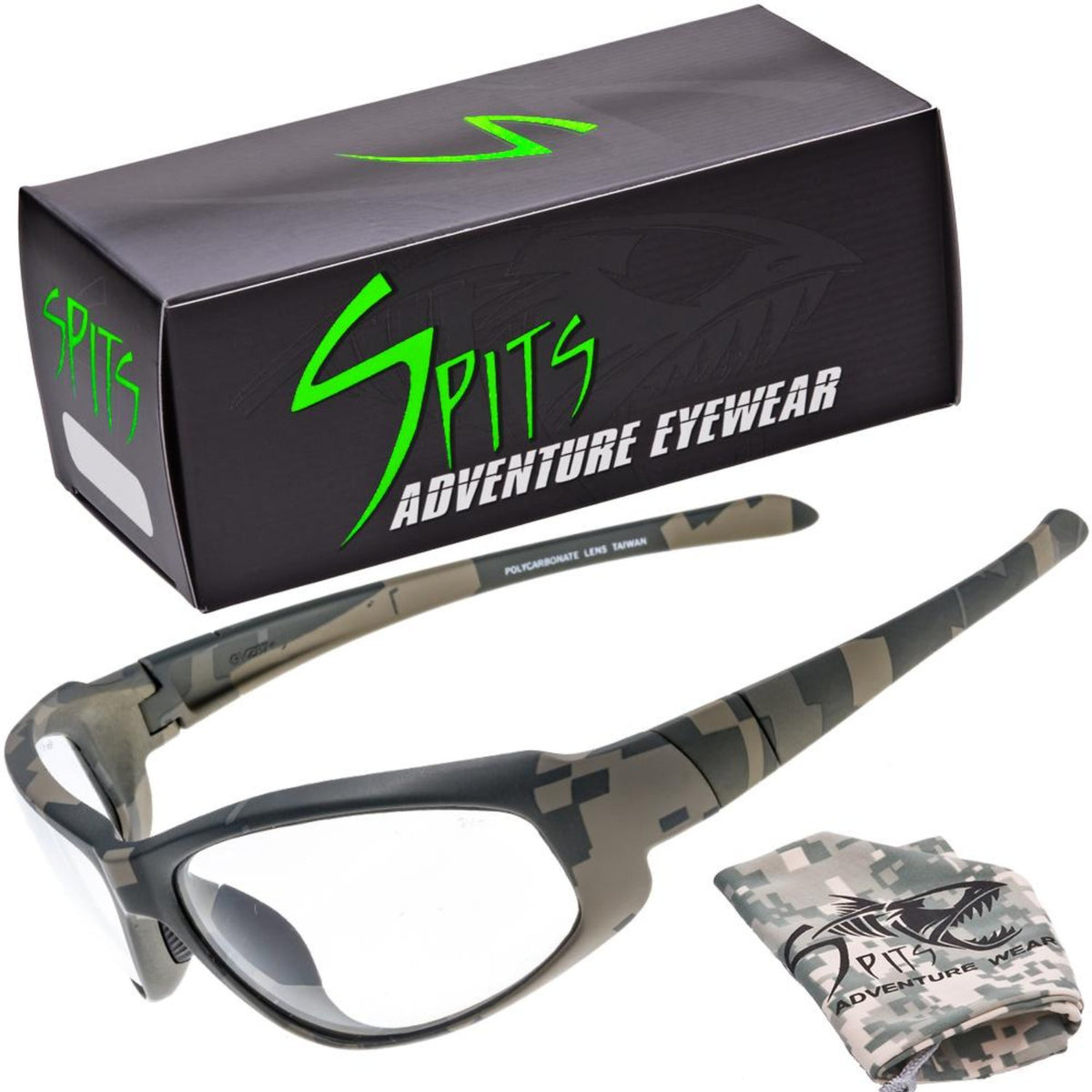 Sniper Camo Safety Rated Sunglasses Various Lens Color and Foam Padding Options