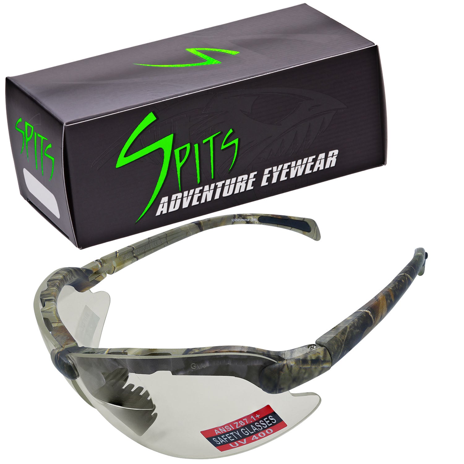 C2 Top or Bottom Bifocal Safety Glasses Forest Camo Frame - ANSI Z87.1+ Shooting Eyewear
