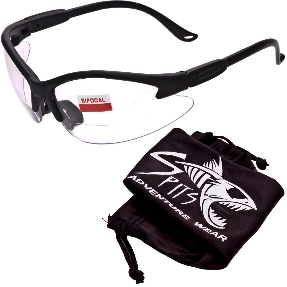Cougar Bifocal Safety Glasses - Solid Frame Colors with Magnifier - ANSI Z87.1 Certified - UV Protection - Safety Eyewear