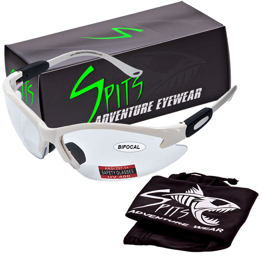 Cougar Bifocal Safety Glasses - Solid Frame Colors with Magnifier - ANSI Z87.1 Certified - UV Protection - Safety Eyewear