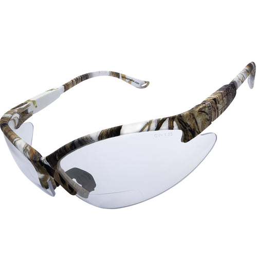 Cougar foam padded bifocal safety glasses white frame by Spits Eyewear