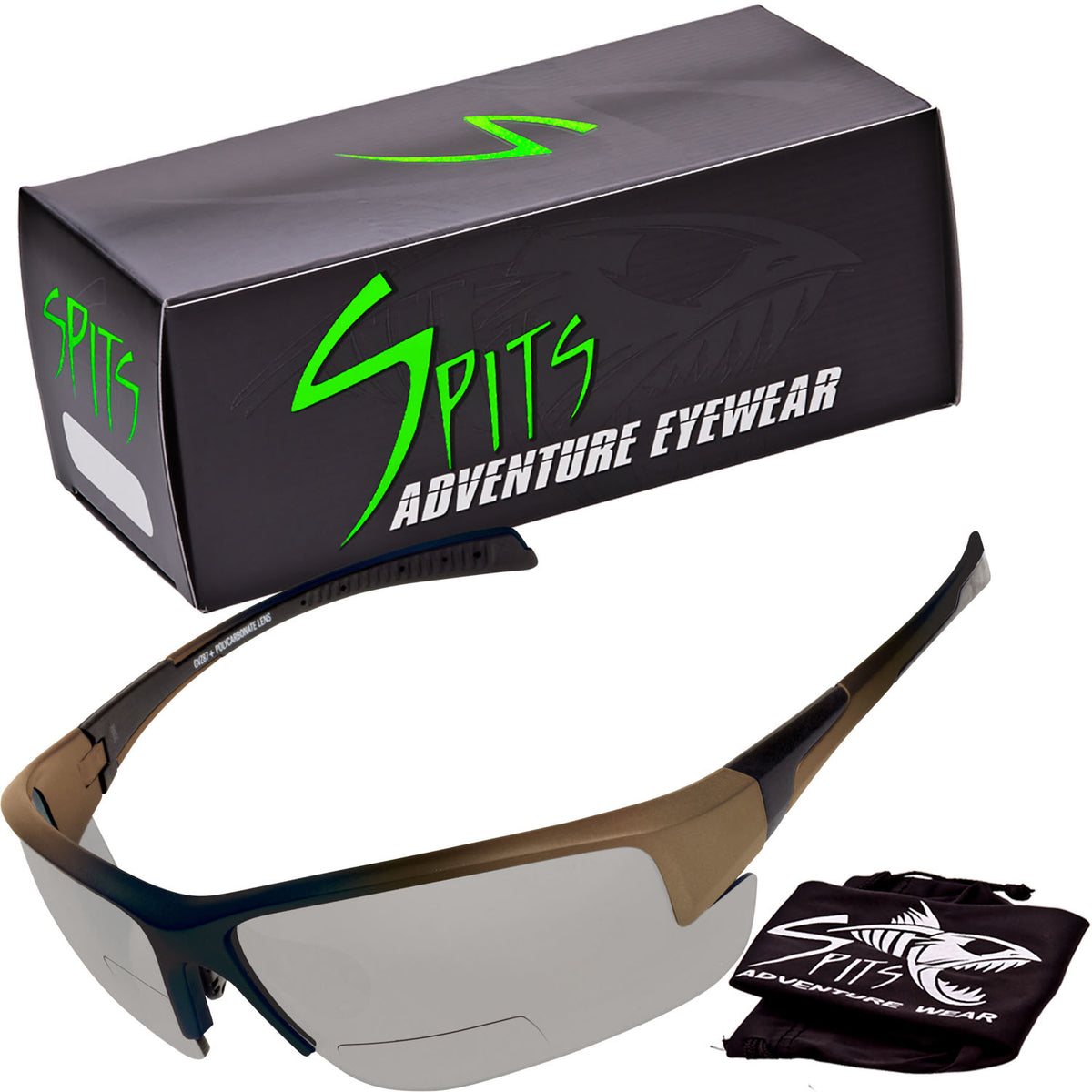kona goggles Kona TT Photochromic BIFOCAL Running/Cycling Sunglasses Select Frame Color White Camo / 2.50