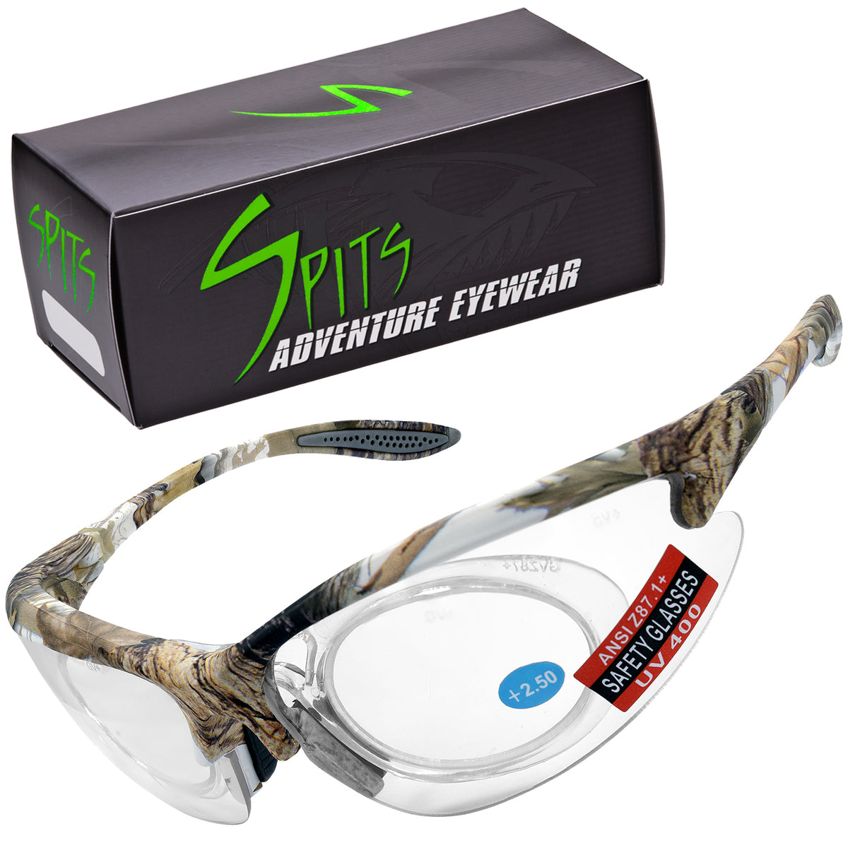 MAGshot Magnifying Hunting Shooting Safety Glasses Forest Camo Frame