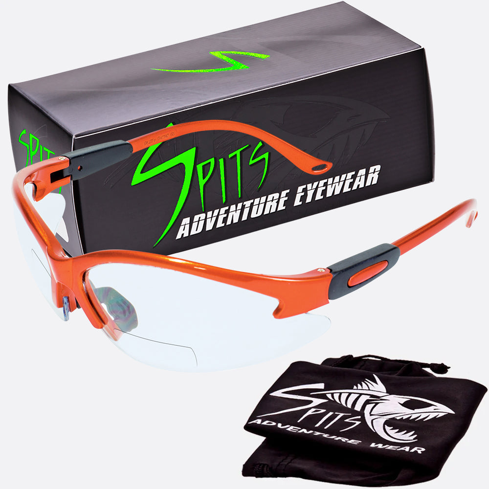 Cougar Bifocal Safety Glasses - Solid Frame Colors with Magnifier - ANSI Z87.1 Certified - UV Protection - Safety Eyewear