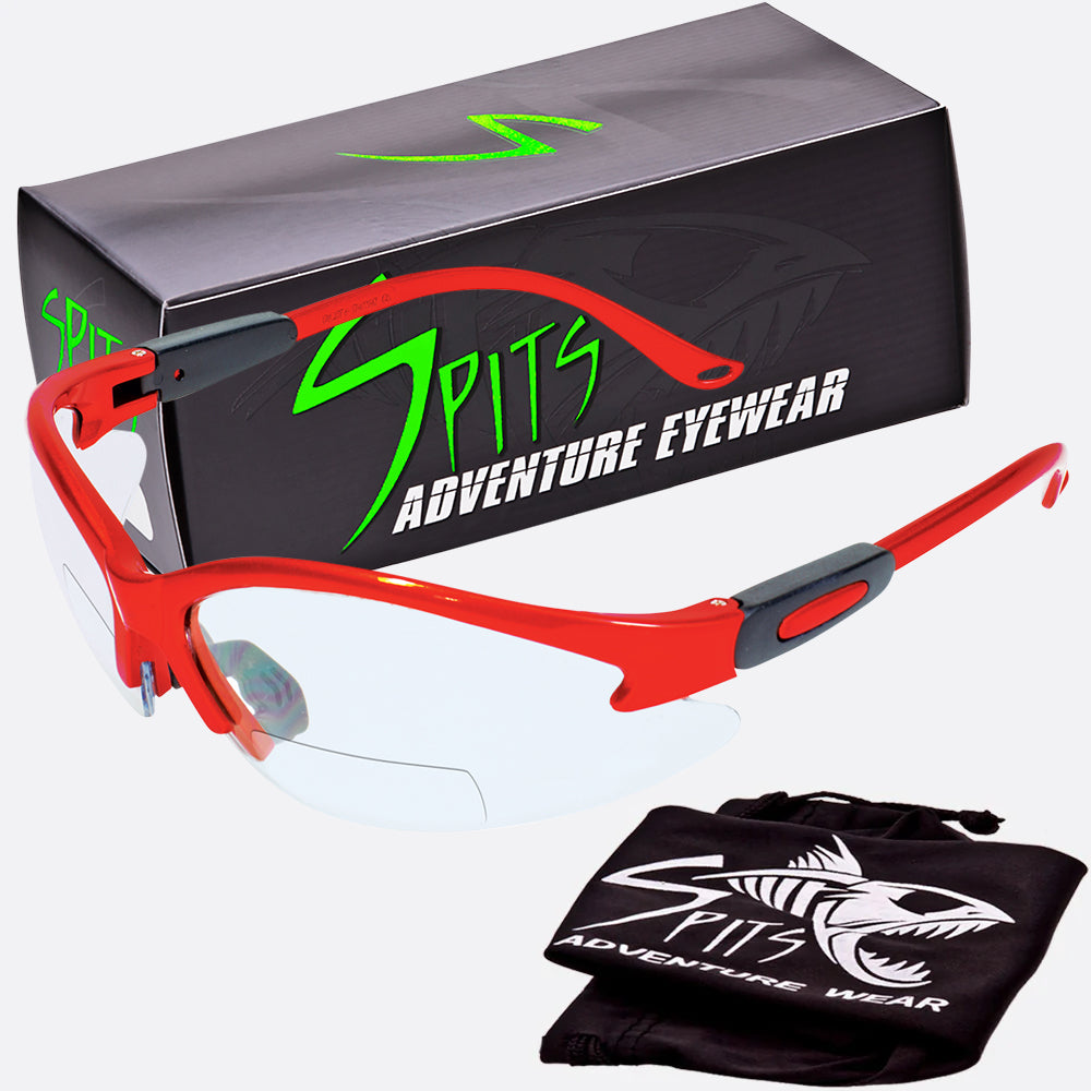 Cougar Bifocal Safety Glasses - Solid Frame Colors with Magnifier - ANSI Z87.1 Certified - UV Protection - Safety Eyewear