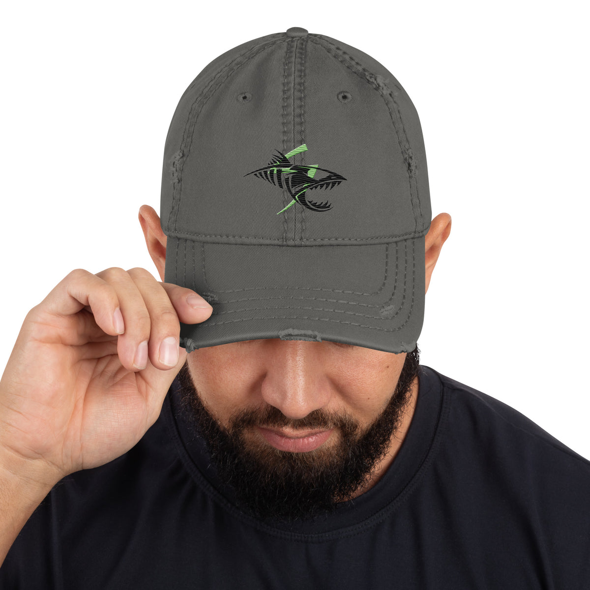 Spits Embroidered Logo Distressed Dad Hat