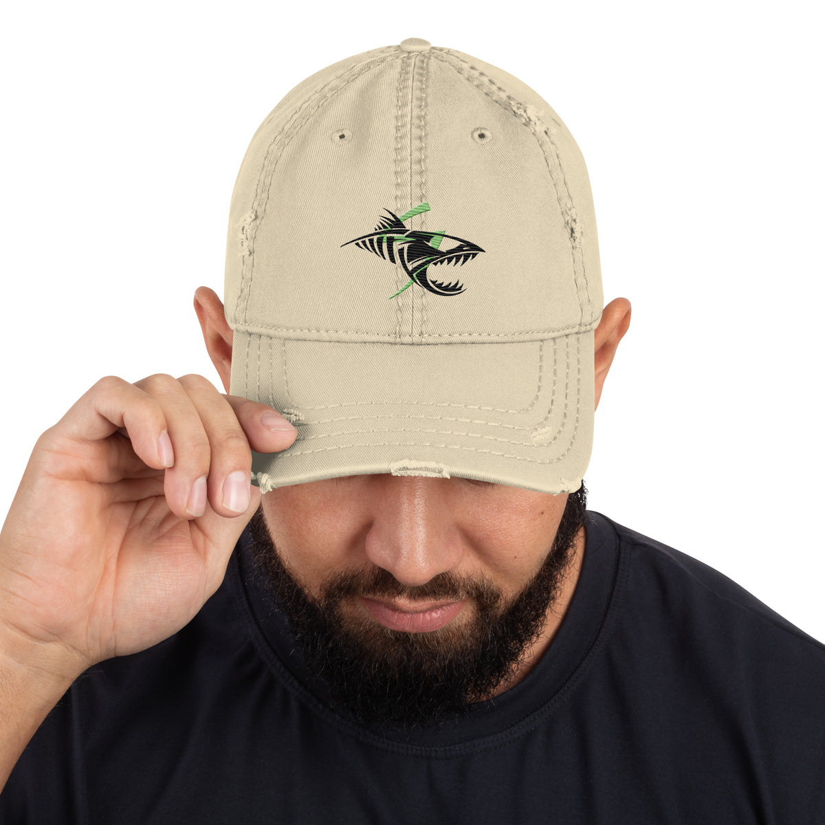 Spits Embroidered Logo Distressed Dad Hat
