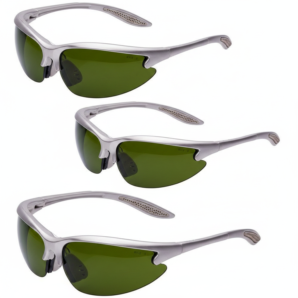 MAGweld Matte Silver Frame IR3 Magnifying Torch Welding Safety Glasses