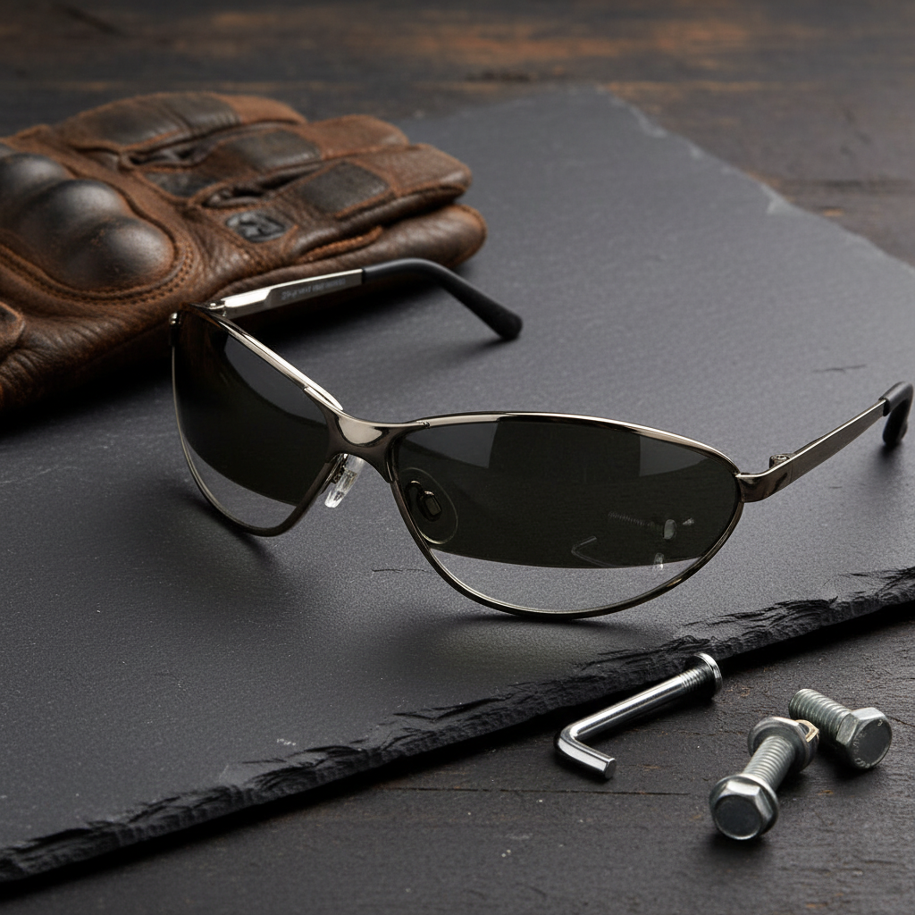 Barcelona Bifocal metal frame safety glasses - workshop and motorsport lifestyle