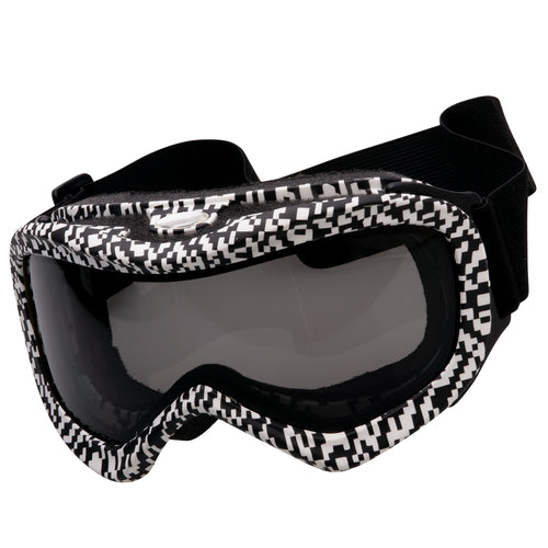Moguls motorsport and ski goggles with checkered camo frame by Spits Eyewear