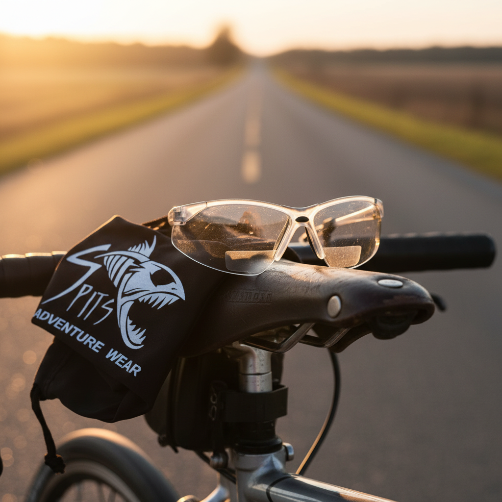 Thresher Glasses on Bicycle Saddle - Golden Hour
