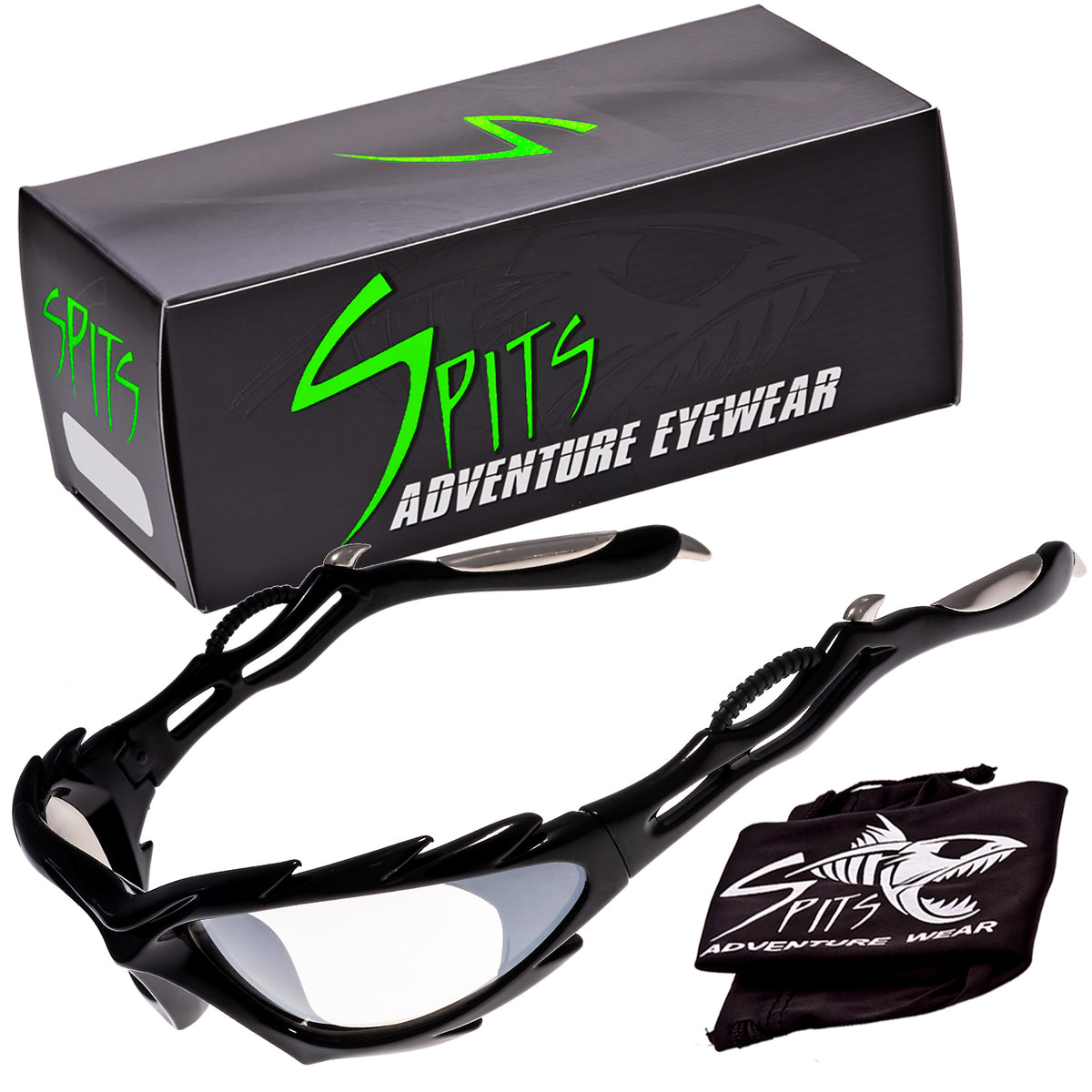 AREA 51 Motorcycle Sports Sunglasses, Clear Mirrored Lenses