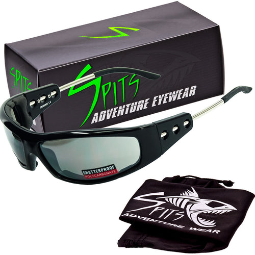 Axel metal temple foam padded motorcycle sunglasses by Spits Eyewear