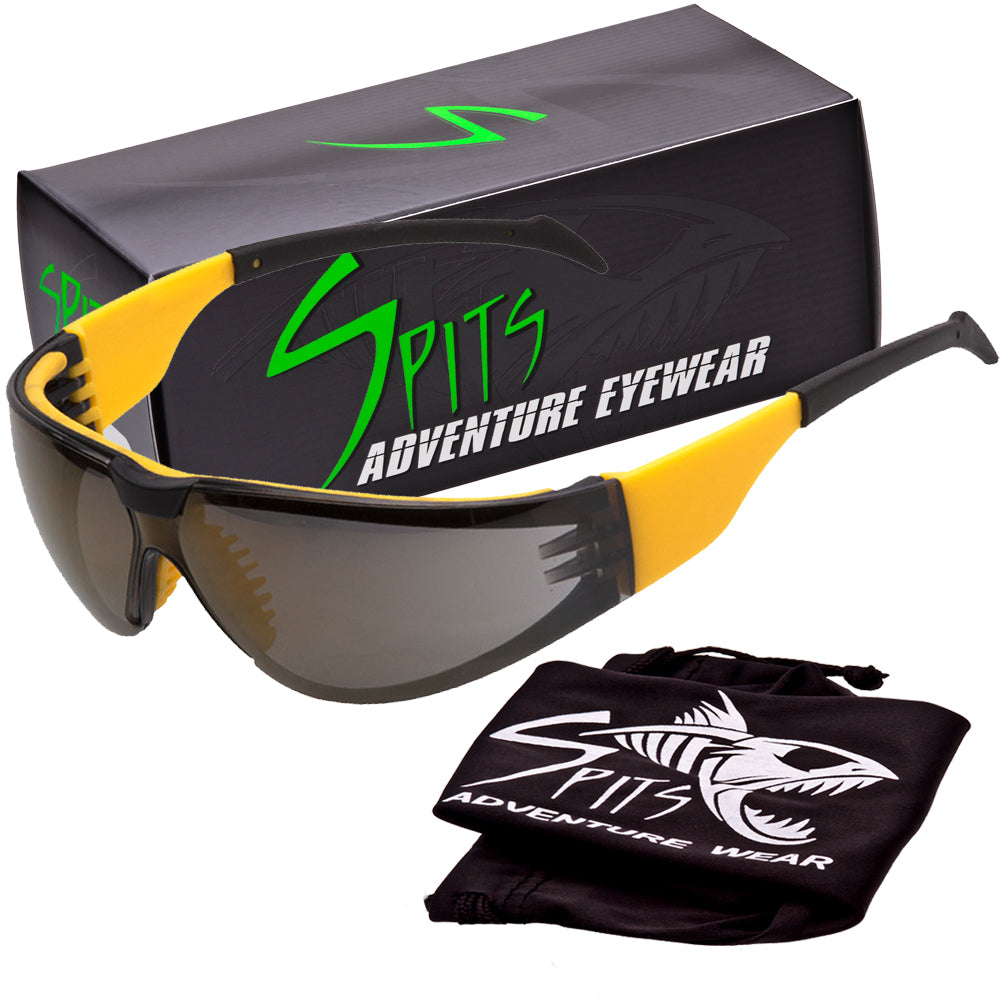 Rider-R Rubberized Color Accented Safety Glasses GT Mirrored Lenses