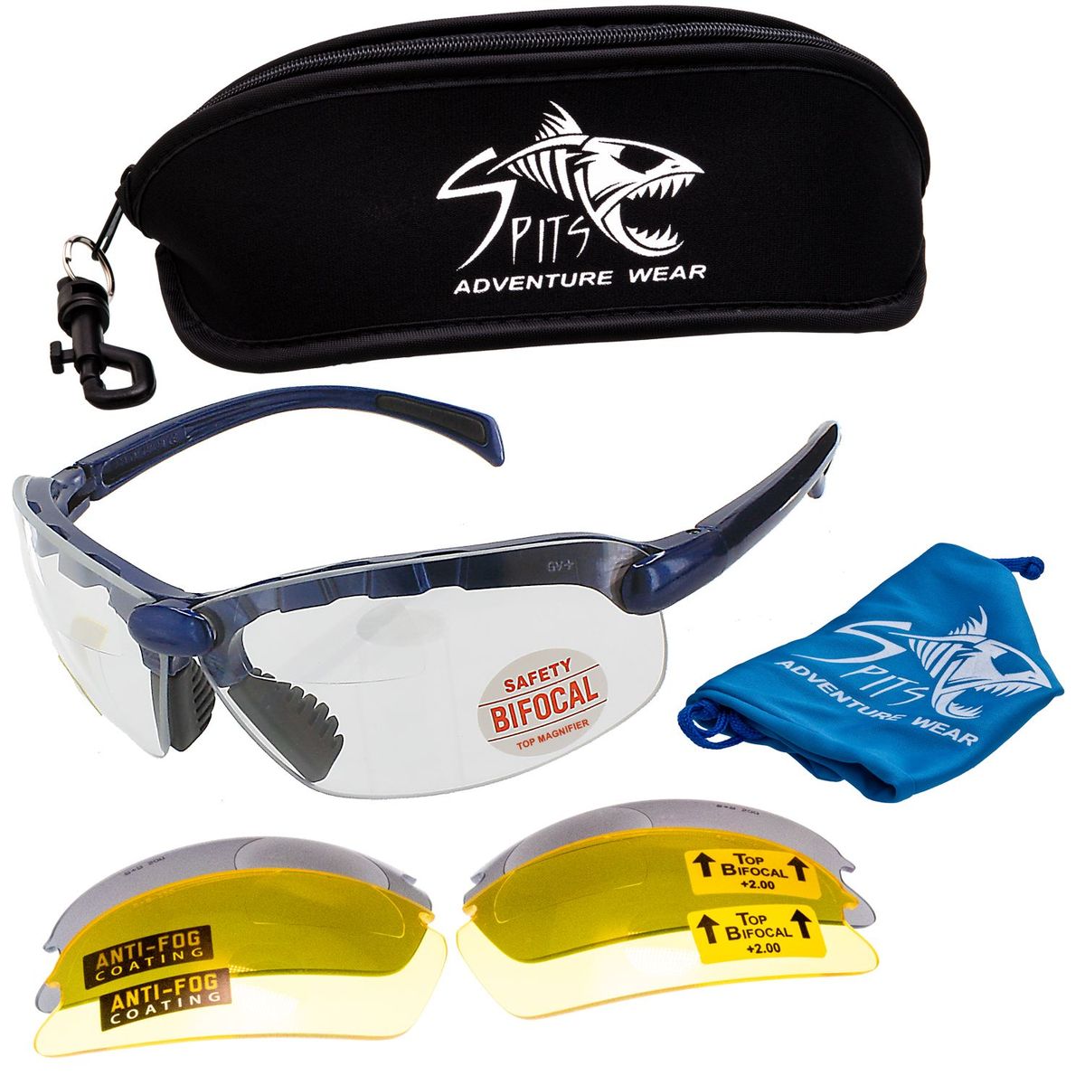 C2 Top Focal KIT Magnifying Shooting Safety Glasses 3 Lenses, 7 Frame Colors