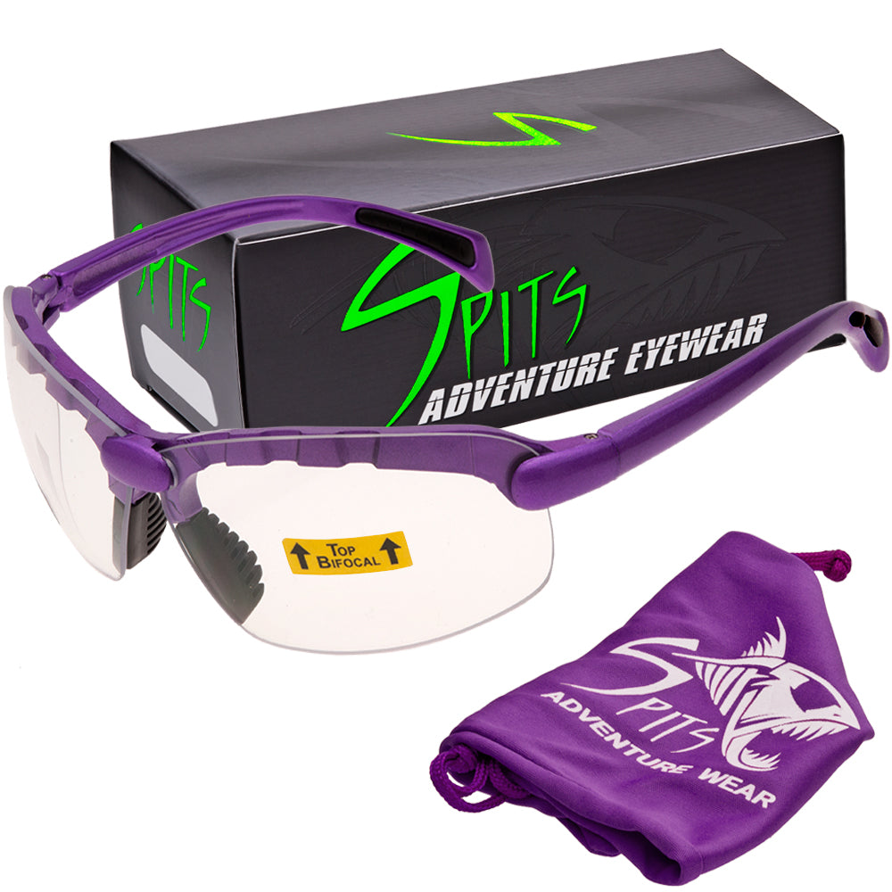 C2 Top Focal Bottom Bifocal Safety Glasses in Purple Frame Spits Eyewear