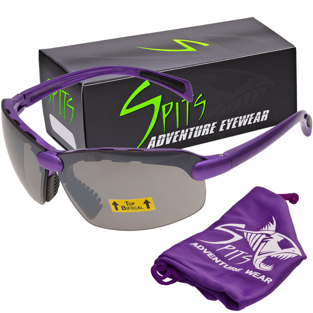 C2 Top Focal/Bottom Bifocal Safety Glasses in Purple Frame