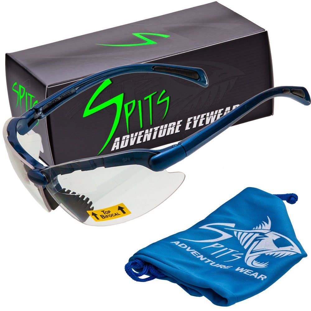 C2 Bifocal Safety Glasses – Blue Frame | ANSI Z87.1+ – Spits Eyewear