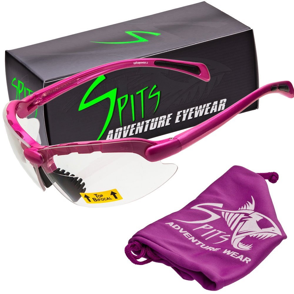 Spits Eyewear Hunting Top Focal Magnifying Shooting Safety Glasses, Pink Frame, Various Lens Options