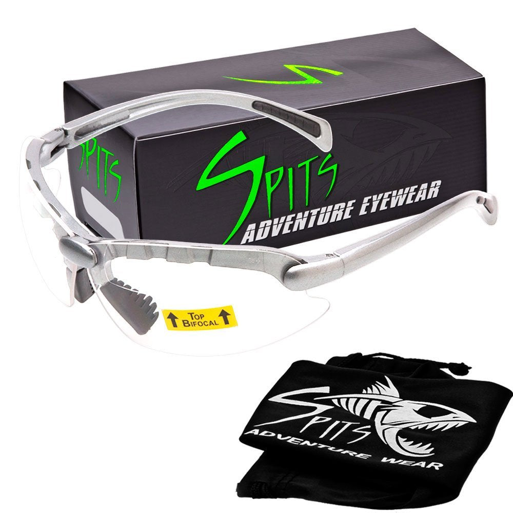 C2 Top Focal/Bottom Bifocal Safety Glasses in Silver Frame