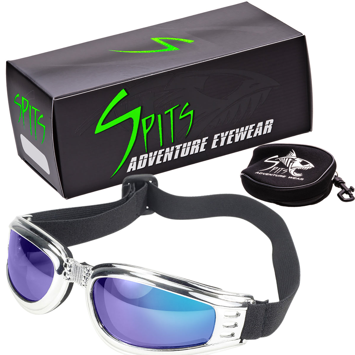 MaxSpeed Chrome Compact Folding Goggles | Motorcycle & Watersports