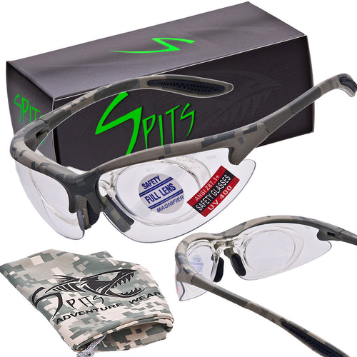 MAGshot ACU camo frame magnifying hunting and shooting safety glasses by Spits Eyewear