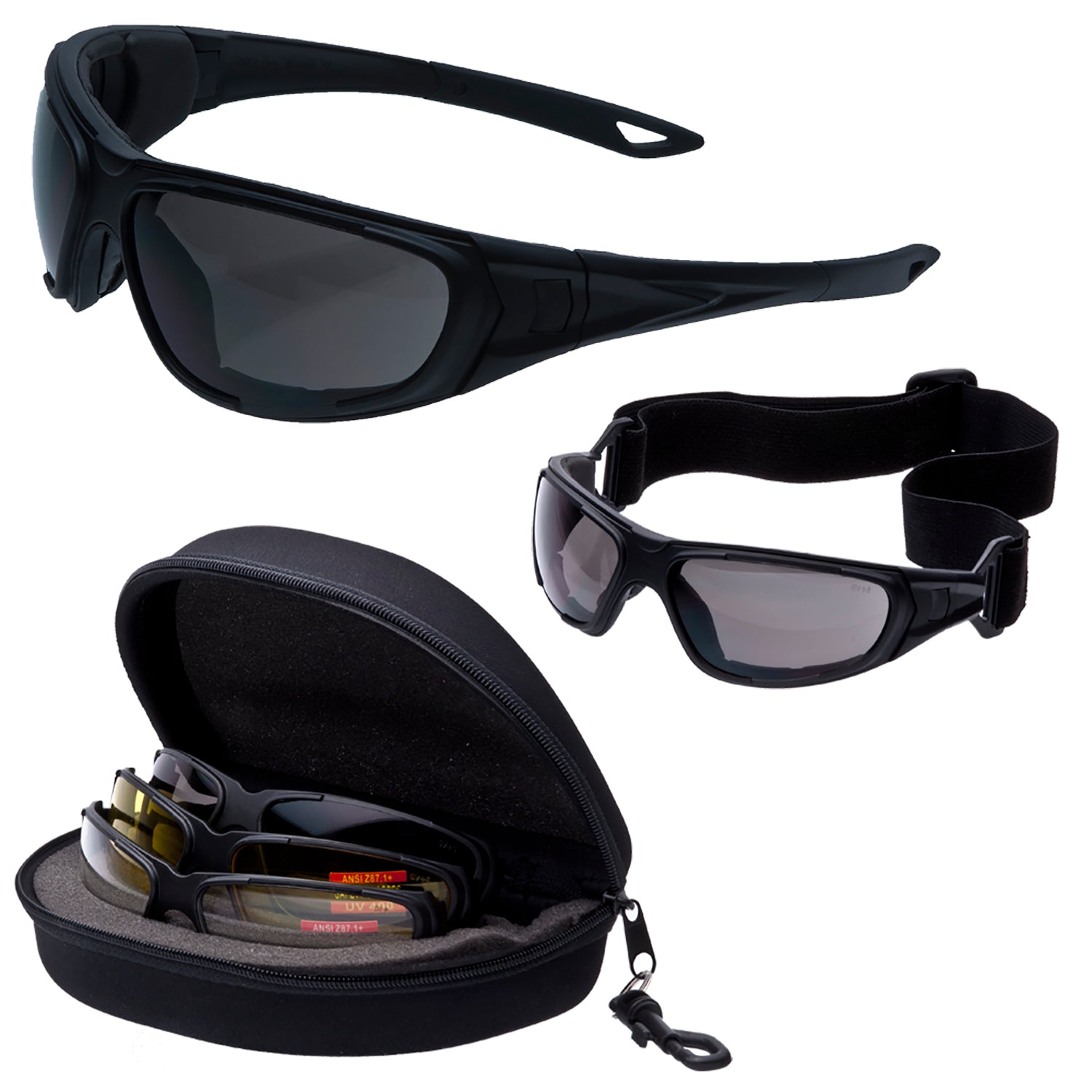 Typhoon Sunglasses Interchangeable Lenses Convert To Goggles Spits Eyewear