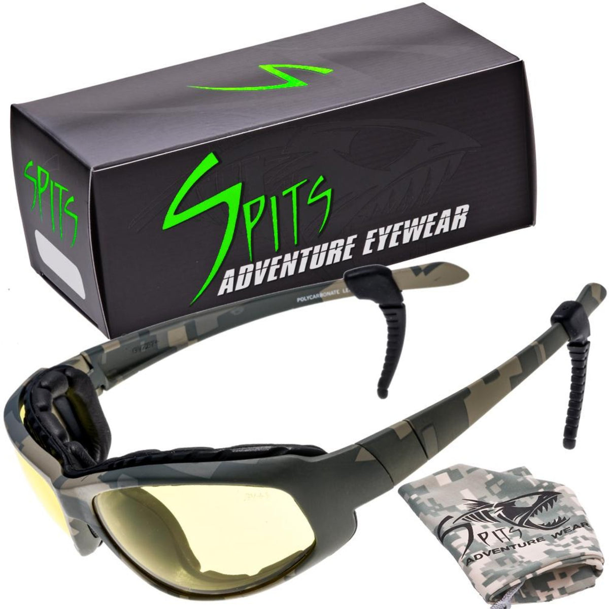 Sniper Camo Safety Rated Sunglasses Various Lens Color and Foam Padding Options